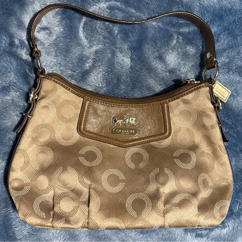 Coach Beige Signature Shoulder Bag